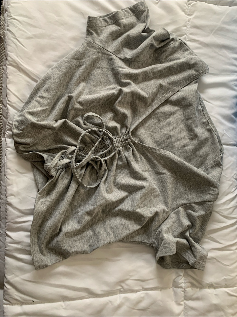 SHEIN Heather Gray Cinch-Waist Top
